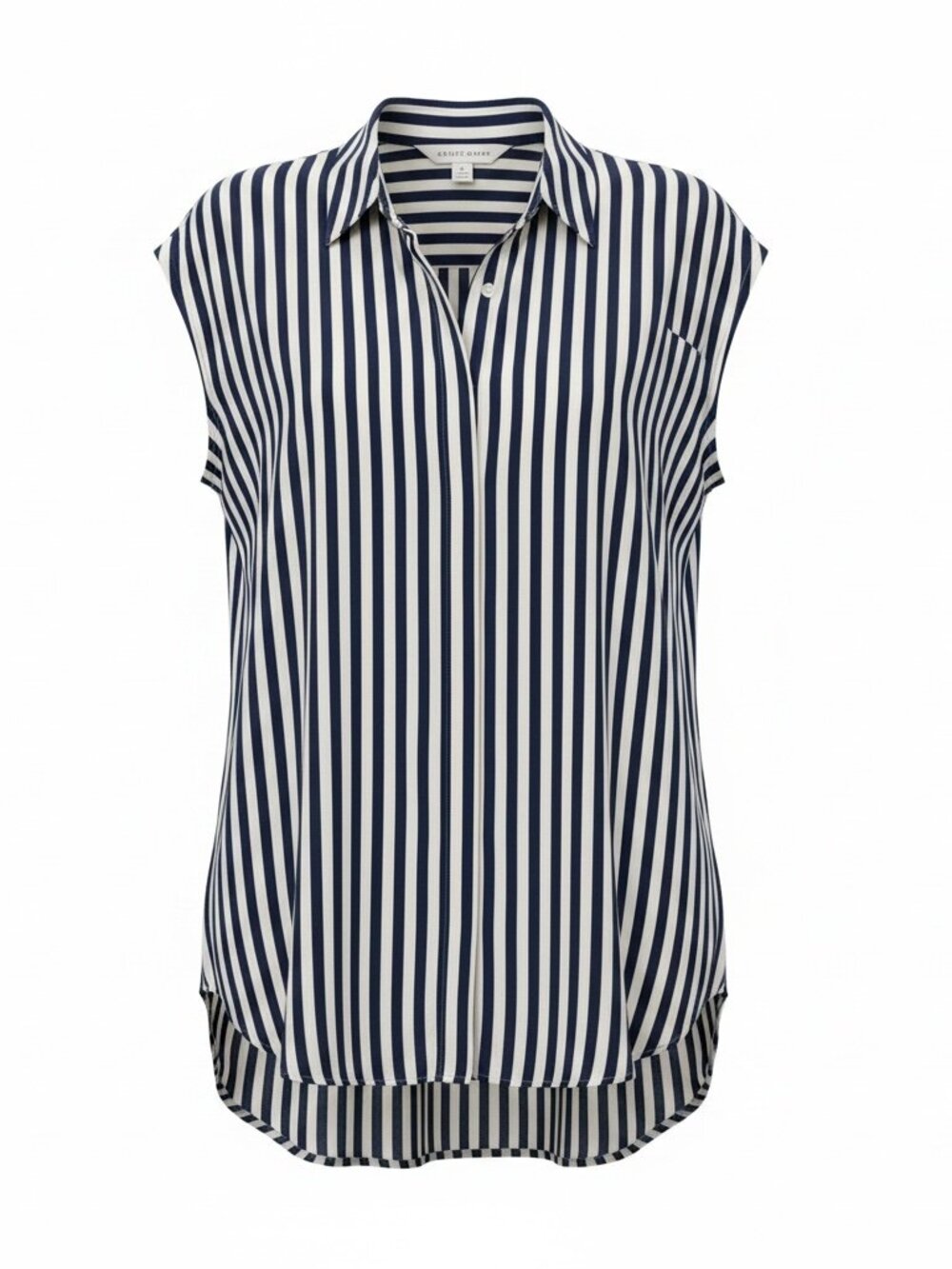 Jane + Delancey Striped Button Front Blouse NWT Blue White Size S